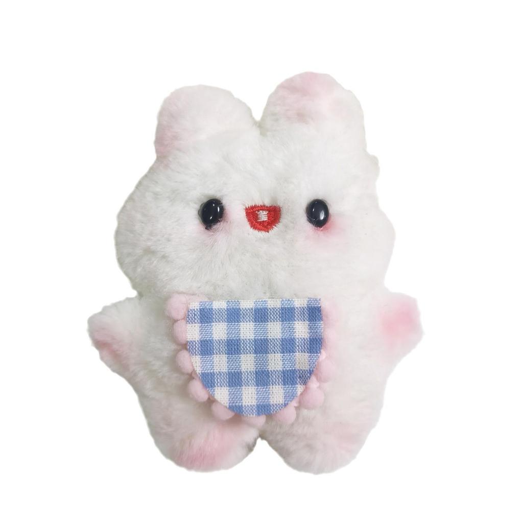 Entzückender Plüschanhänger Schwein und Hase mit Perlenakzenten