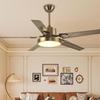 Minimalist Stainless Steel Ceiling Fan with Light - Silent Operation, 42"/48"/52" for Living, Dining, or Study Room