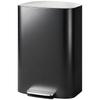 Trash Can Kitchen 50 Liter Pedal Bin with Stay-Open Function, Soft-Close Lid, Pedal, Black