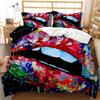 Sexy Red Lips Prints Duvet Cover Set Painting Art Quilt Cover Queen King Full Size Comforter Cover Girls Women Room Bedclothes