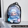 For 17cm Labubu V2 V3 15cm Cotton Doll Skull Panda Outfit Crossbody Pain Bag PVC Storage Bag Display Bag