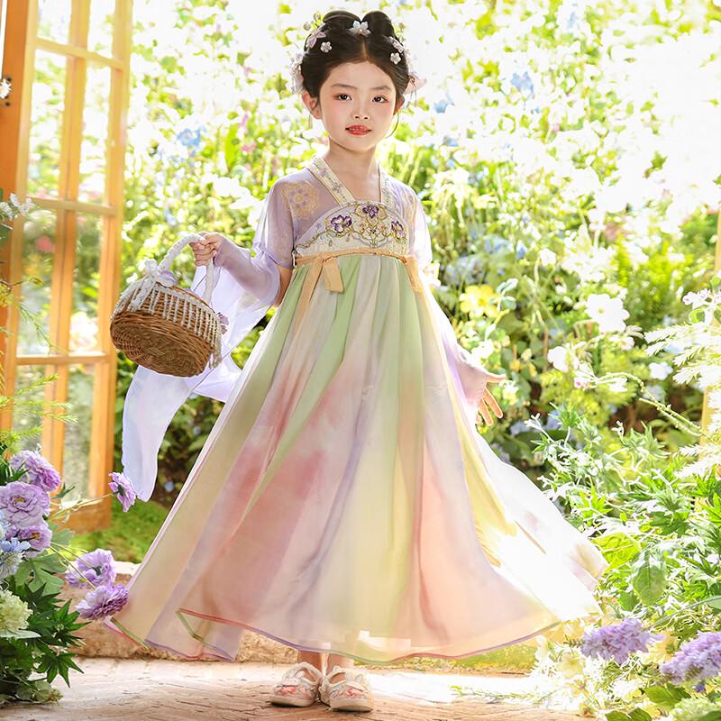Bamino Girls  2025 Summer Hanfu Style Dress 120