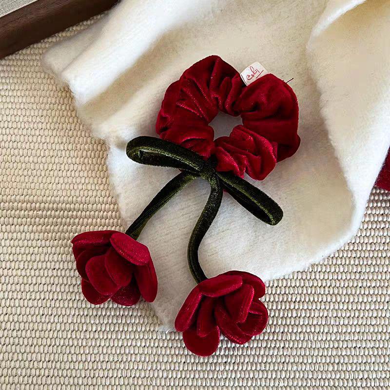 Red Velvet Princess Tulip Hair Tie for Girls