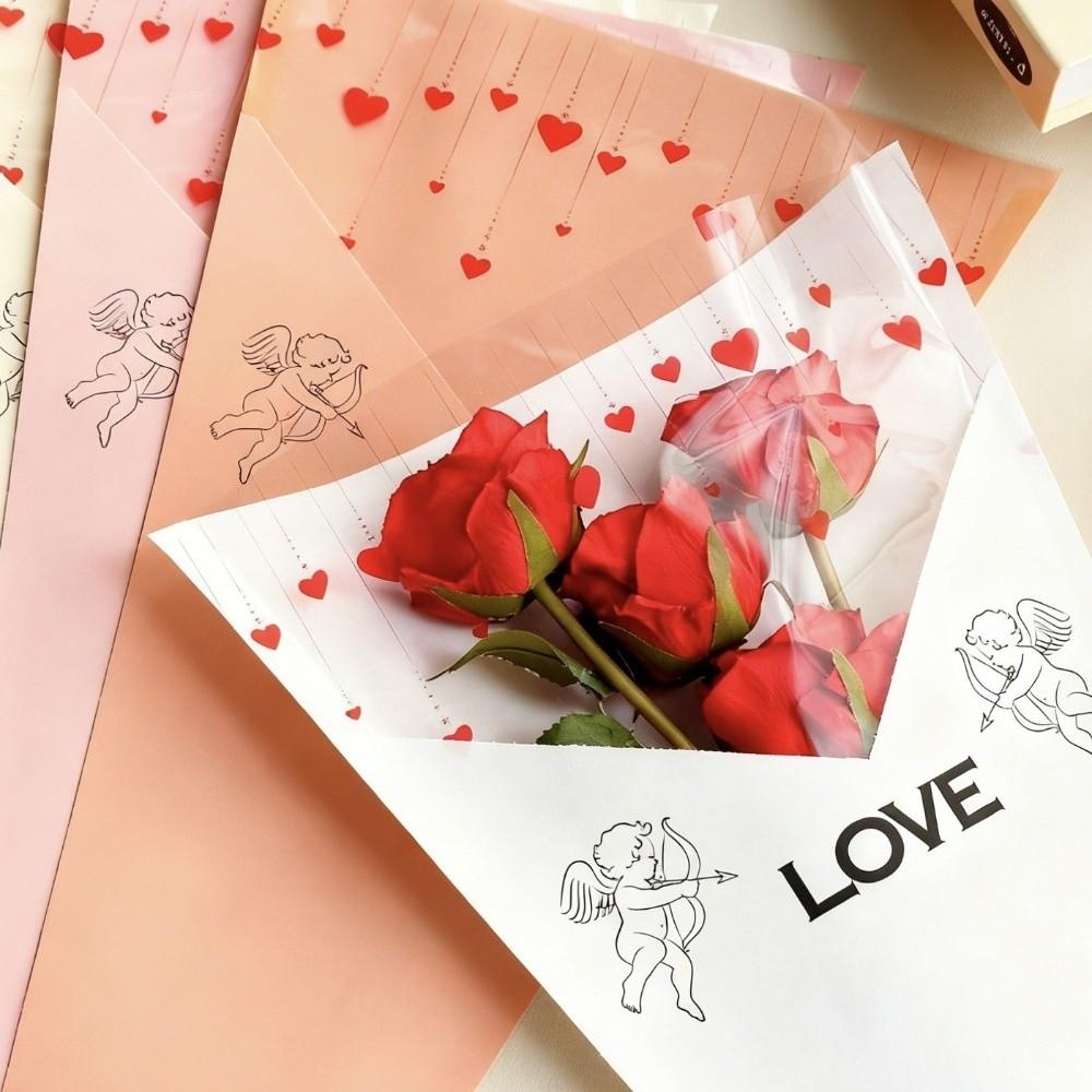 10 Pieces Transparent Flower Packaging Bags Waterproof Flower Arrangement Bags  520 Celebration