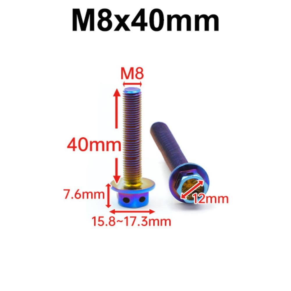 10/15/20/25/30/35/40/45/50/60 Titanium Bolt With Drilled Holes Hex Head Bolts Motorcycle