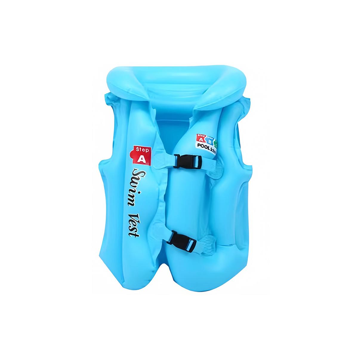 

Children s Inflatable PVC Swim Vest Safety Buoyancy Aid C синій