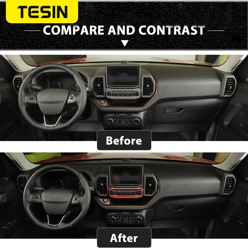 TESIN Autocolant ornamental pentru cadru de decorare a ecranului de navigație pentru consola centrală auto pentru Ford Bronco Sport 2022 Interior