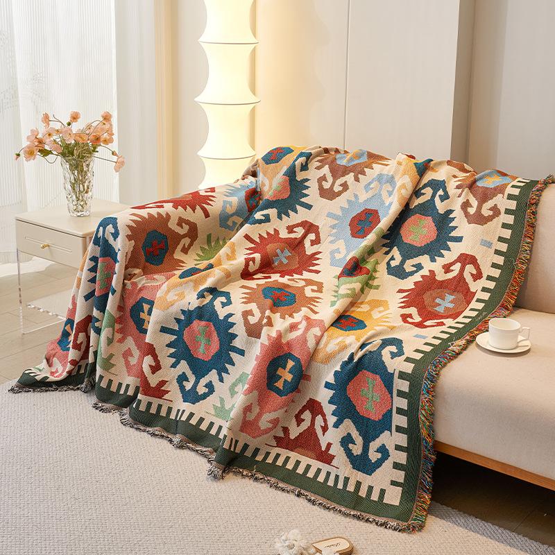 Nordic Style Sofa Blanket One Piece Fully Wrapped Dust-proof Cloth Four Season Universal Anti Slip Multifunctional Blanket Home Textiles Decoration
