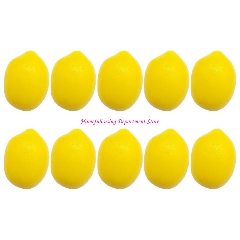 10Pcs Artificial Lemon Realistic Simulation Lemon Fruit Foam Lemon for Display