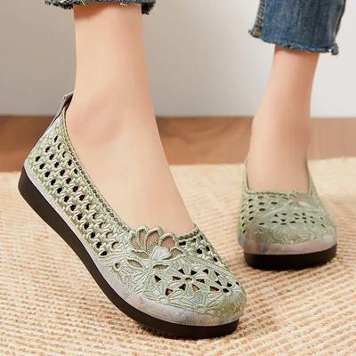 Women's Summer Shoes Soles Breathable Ladies Shoes Fabric Women's Ethnic Style Embroidered Shoes 2025