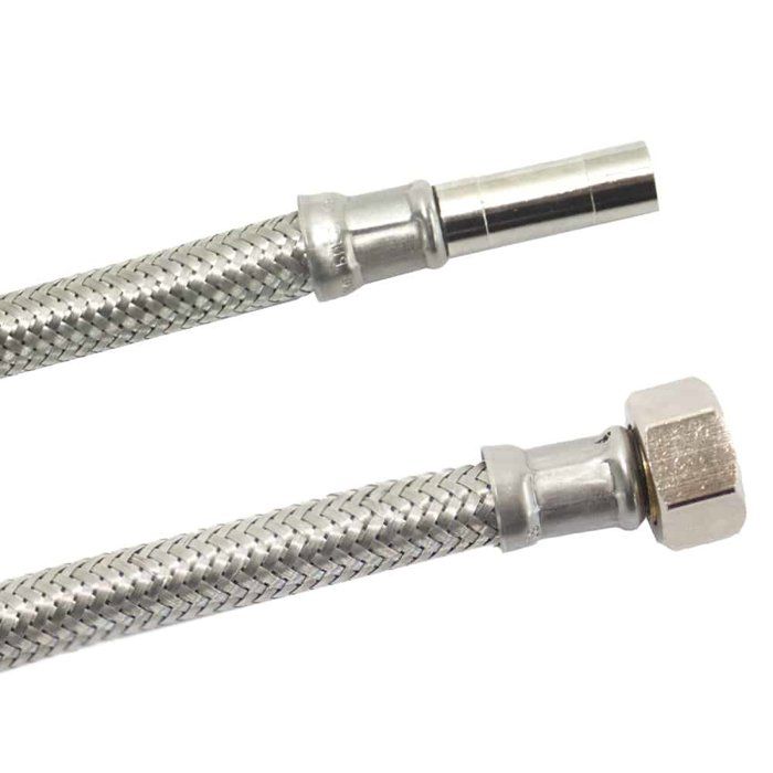 Flexible inox DN8, raccordement eau potable 3/8" 500mm