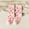 Female Autumn and Winter Plus Velvet and Thick Warm Mink Velvet Warm Fruit Strawberry Deodorant Tube Socks