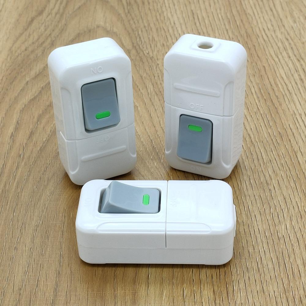 Square Push Button Switch Plastic Small Rocker Button Inline on/Off Light Switch  Home