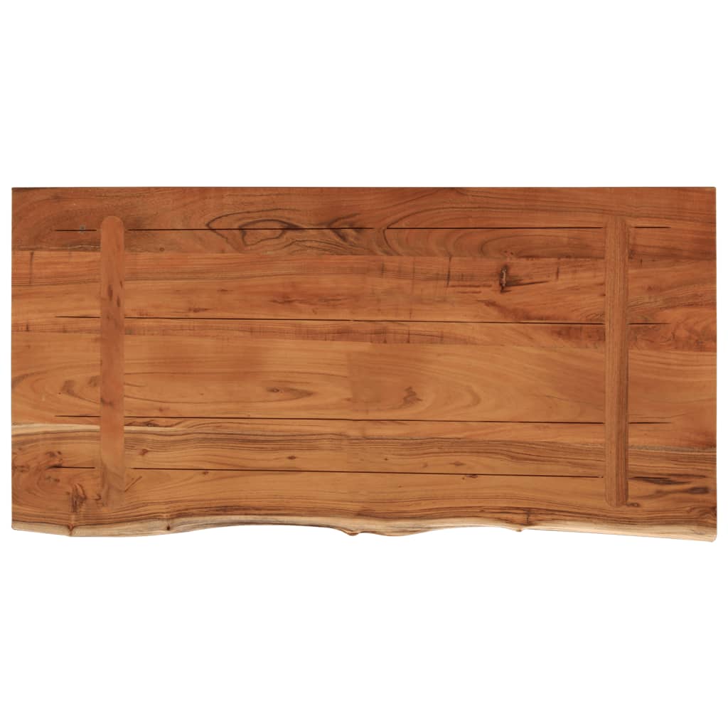 Table Top 80 x 40 x 2.5 cm Rectangular Solid Acacia Wood with Natural Edge