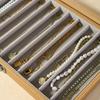 Wooden Jewelry Storage Tray Velvet Fabric Pendant Display Case  Long Bracelet