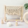 1PC Floor Standing Rack Foldable Cotton Rope Woven Rack Bohemia Book Rack Macrame Basket 32x19x25cm