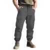 Men's Casual Elastic Waist Cargo Pants with Multiple Pockets and Tapered Cuffs for Everyday Wear and Outdoor Activities