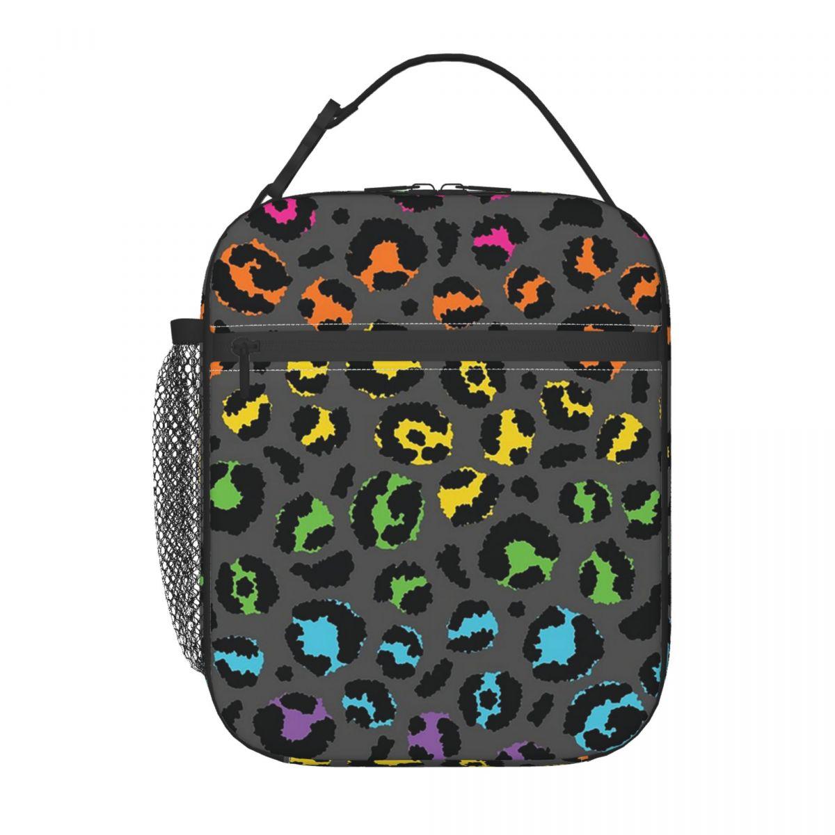 Colorful Wild Leopard Skin Animal Pattern Insulated Lunch Bag for Women Children Portable Food Boxes Thermal Lunch Box Tote One Size