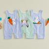 New Baby Boy Romper Cute Embroidered Sleeveless Buttons Short Jumpsuits 2026 Summer Toddler Overalls 0-18M