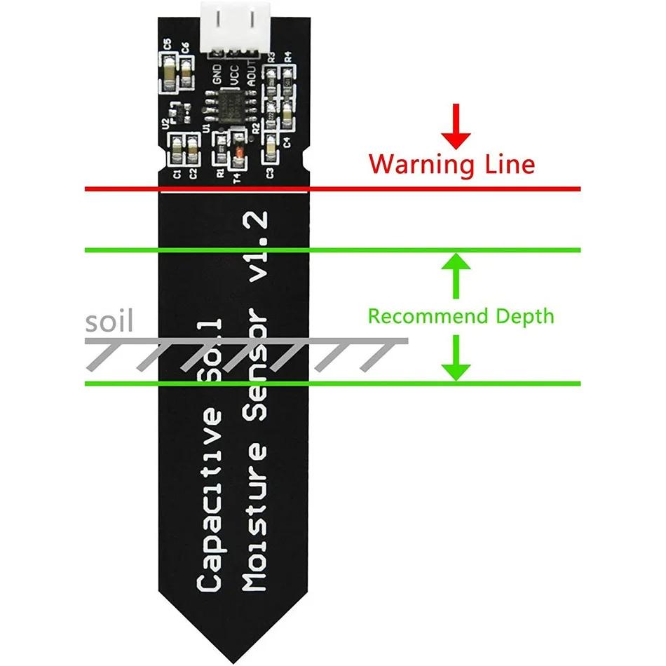 Capacitive Soil Moisture Sensor Corrosion Resistant for Arduino Moisture Detection Garden Watering DIY