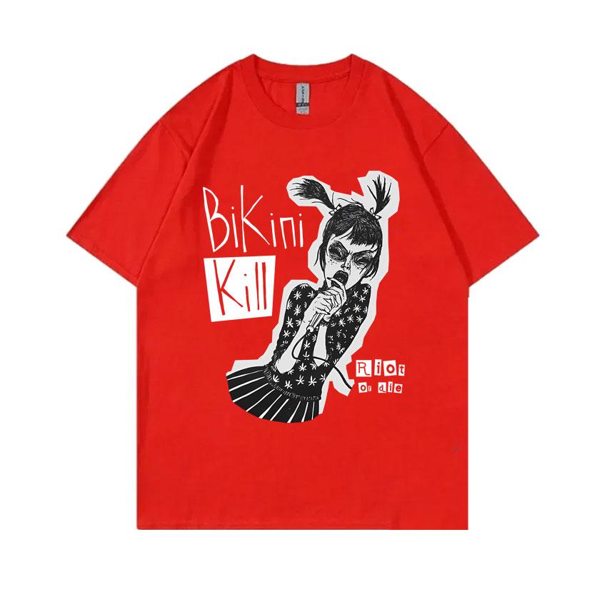 

Винтажная футболка с принтом Punk Rock Bikini Kill Riot Grrrl Kathleen Hanna, унисекс, женская, летняя, с круглым вырезом, оверсайз S