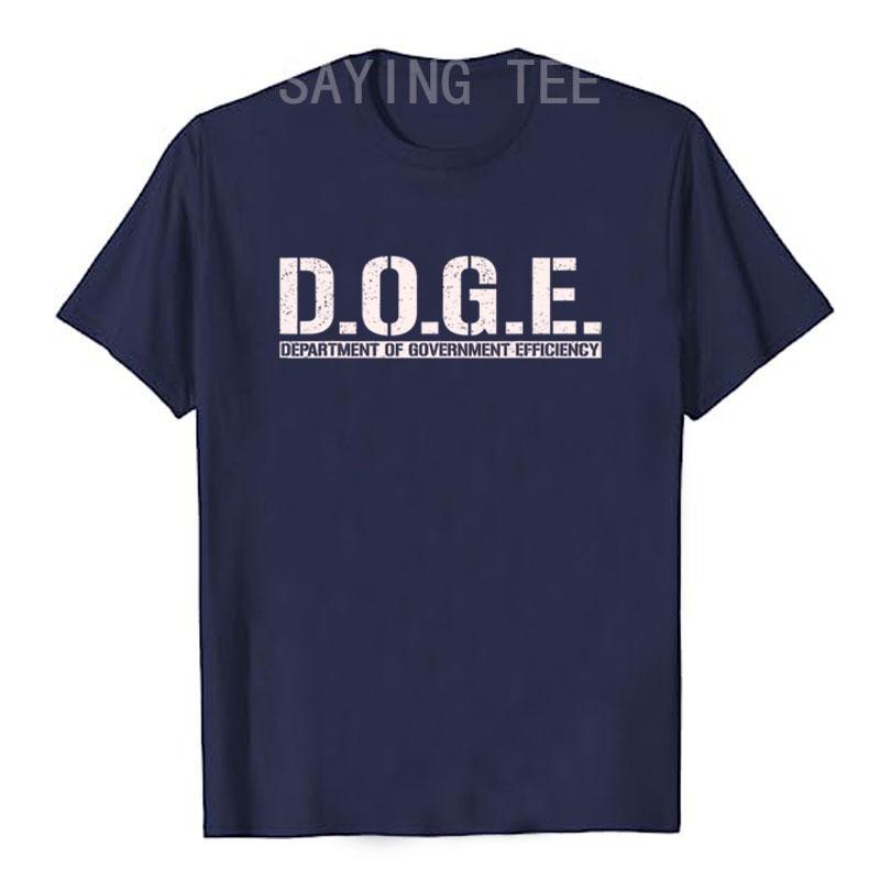 DOGE D.O.G.E. ODDĚLENÍ VLÁDNÍ EFEKTIVITY Tričko Humor Vtipná Písmena Potisk Nápisové Tričko Grafický Outfit Top s Krátkým Rukávem