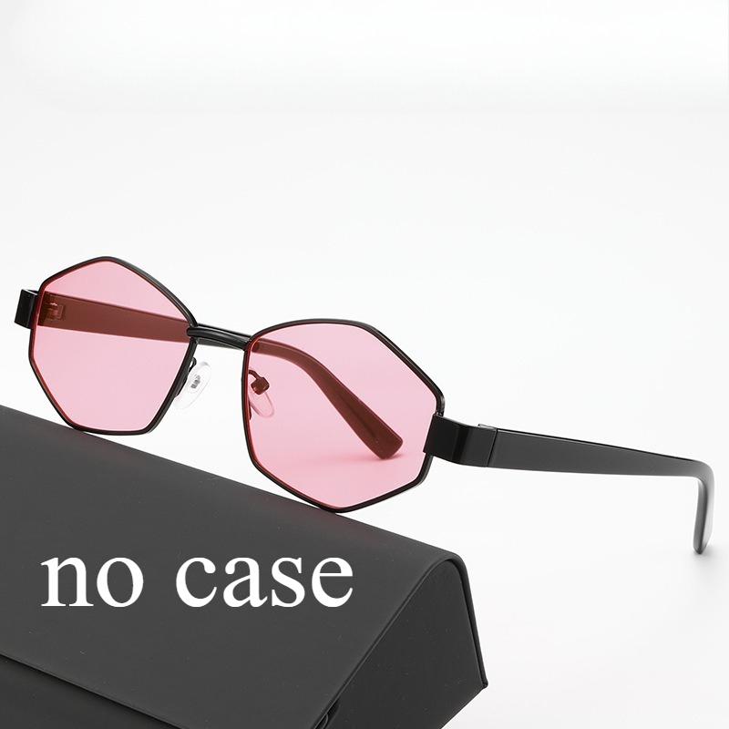 Trendy European American Style Polygonal Metal Sunglasses for Square Round Face Fashion Brand Glasses