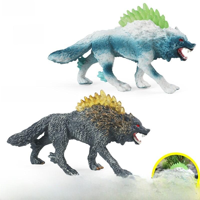 Children Mythical Animal Toy Model Plastic Realistic Snow Wolf Figurine For Kids Educational Play
