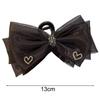 Women Hair Claw Shining Heart Rhinestones Bowknot Decor Hair Clip Back Head Shark Clip Hair Accessories