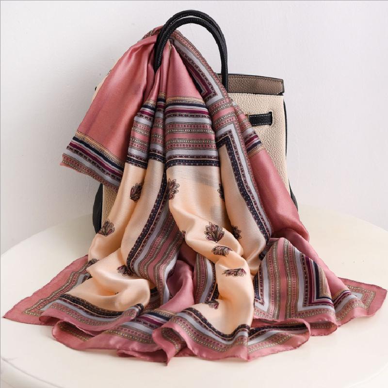 Spring Scarf Women's Luxury Design Polyester Material Smooth Scarf Soft Shawl Beach