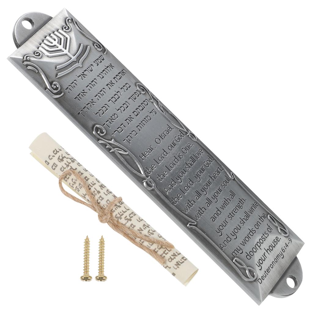 Mezuzah Door Scroll Decor Metal Je Case Alloy Religious Judaica Hebrew Blessing Mezuza House Holy Plaque Retro Ornament