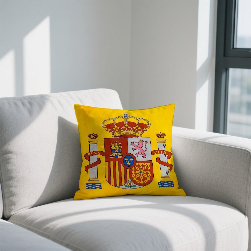 S-Spain Flag Cool cushion cover Double Sided Printed Polyester Pillowcase Pattern Decorative Zipper Cushion Cover