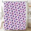 Purple White Geometric Print Shower Curtain for Bathroom Decor Fabric Durable Liner (180 x 240cm)