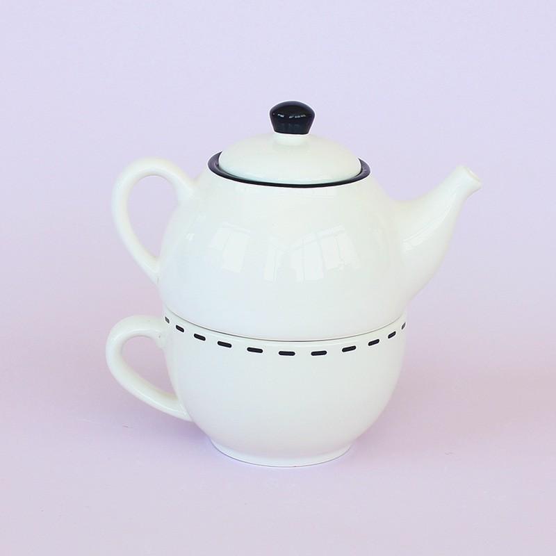Cute French-Style Cat Ceramic Teapot Set With Matching Cup White Porcelain Tea Home Decor Gift