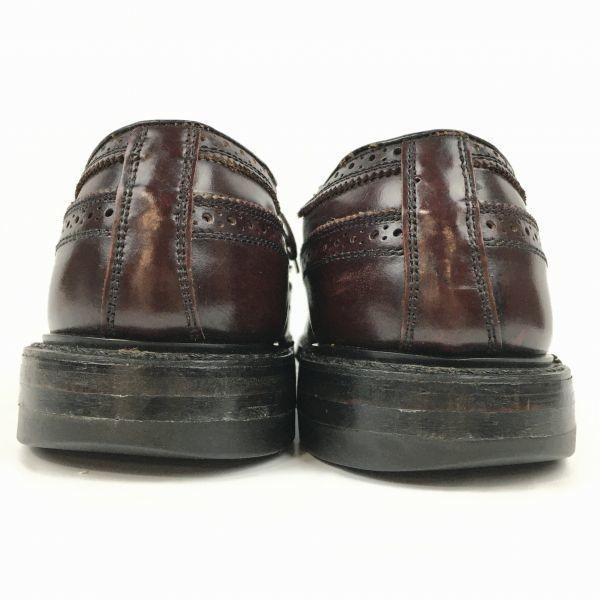 80. léta 90. léta Vintage USA Model obchodního domu Dlouhé křídlové Americké brogue Burgundská barva Velikost 10.5D 28.0(POUŽITÝ)