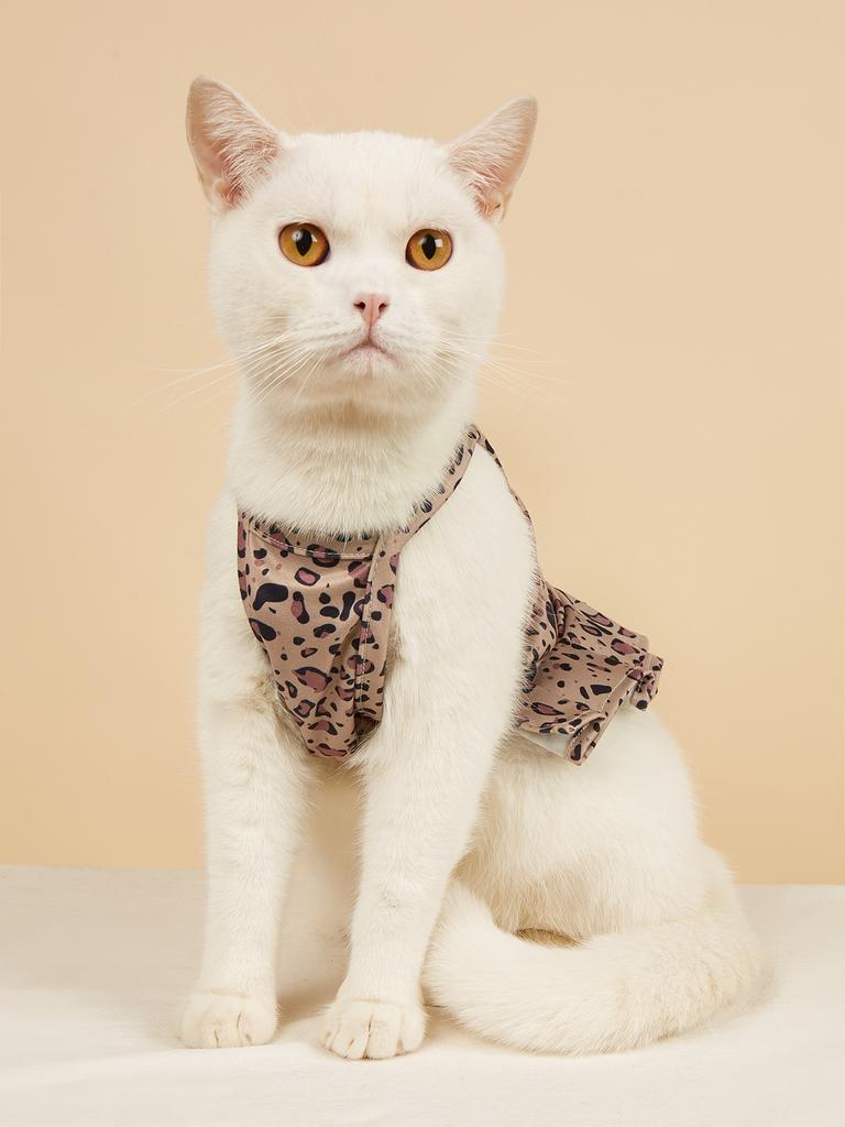 Summer Leopard Print Pet Dress, Cute Cat Kitten Vest, Fashion Doggie Puppy Outfit, Breathable Pet Apparel for Cats & Dogs