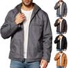 Men's Solid Color Zipper Pocket Hooded Sweatshirt Jacket Cardigan Men's Casual Jacket Cardigan