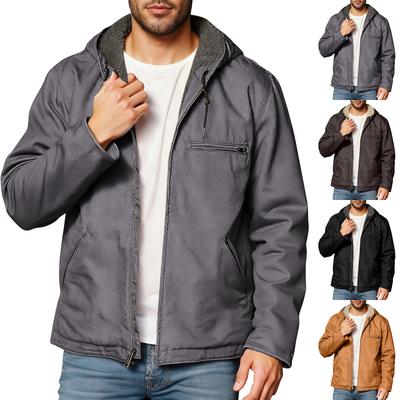 Sudadera con Capucha y Bolsillo con Cremallera de Color Sólido para Hombre Cárdigan Chaqueta Casual para Hombre