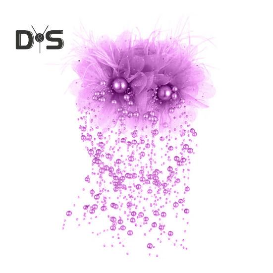 Vlasový dráp Peří Síťovina Příze Květinový dekor Spona do vlasů s umělým perlovým střapcem Zadní část Hlava Sprcha Vlasy Dráp