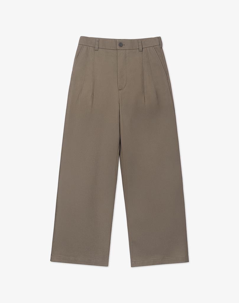WORK ON BODY OFF Cle Wide Cotton Chino Pants [Olive]