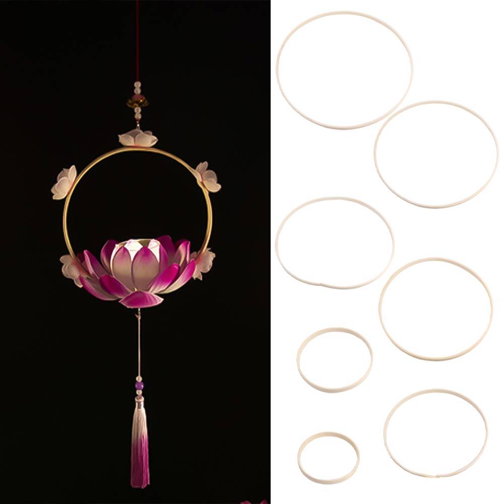 Bamboo Flower Wreath Ring Round Bamboo Hoop Frame Wreath Frame Bamboo Circle  Garden