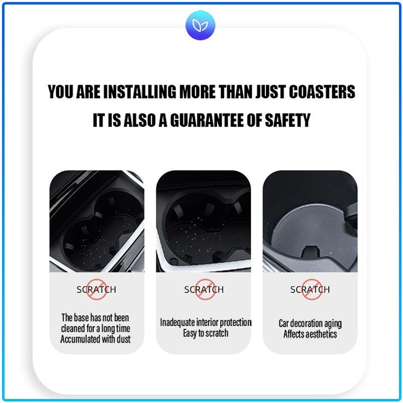 Car Leather Water Coaster Non-Slip Mat Car Bottle Holder Insert Pad For Volvo XC60 XC90 S60 S80 S40 V40 V60 V70 V50 XC70