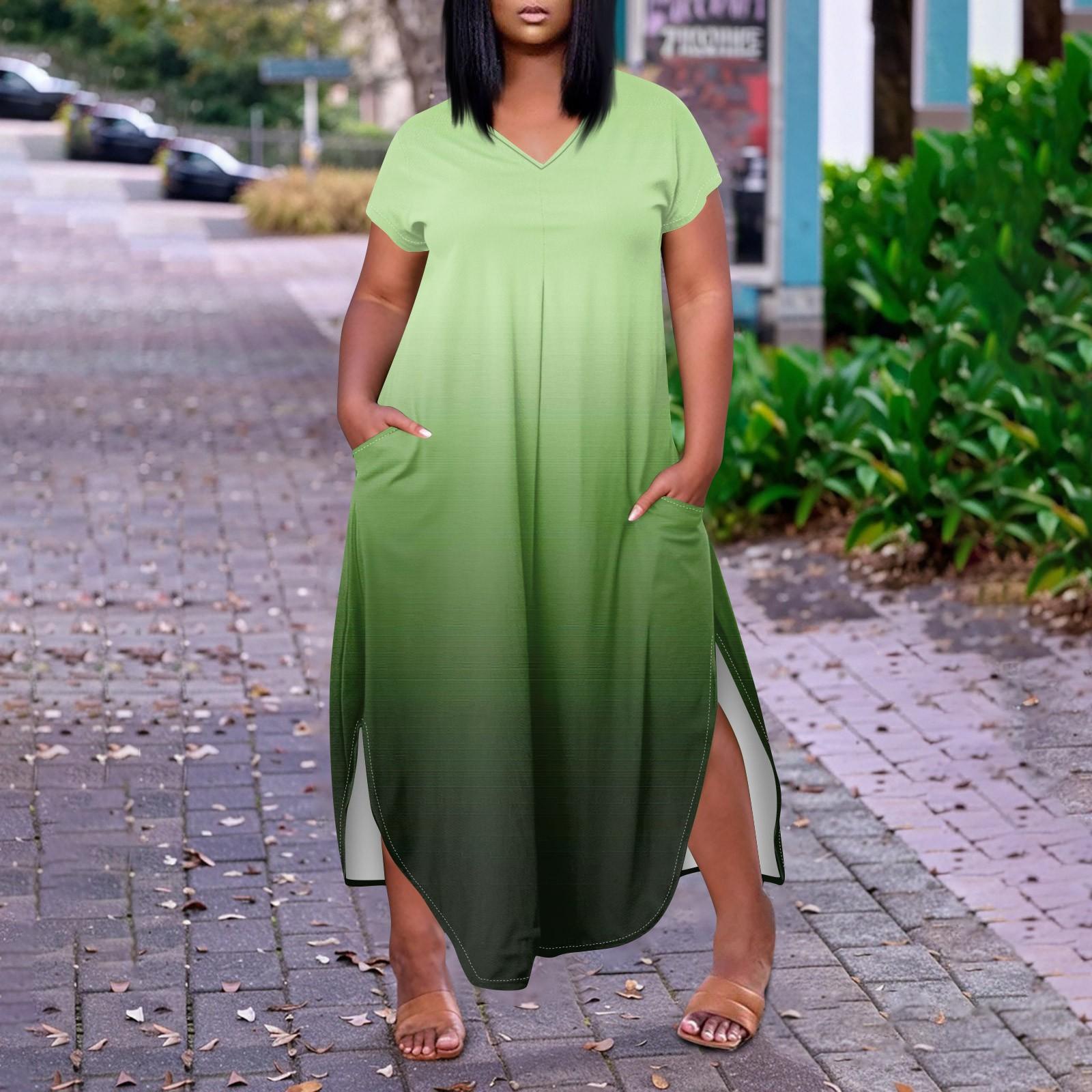 

Женское повседневное платье с коротким рукавом и круглым вырезом больших размеров Temperament XXL