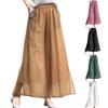 Damen Mode Doppellagige Weite Hosen Exquisite Bestickte Baumwolle Leinen Lässige Hosen