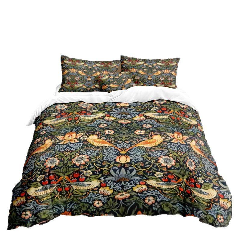 Flower Series 3D Digital Printing Three-Piece Bedding Kit Bed Sheet Quilt Cover