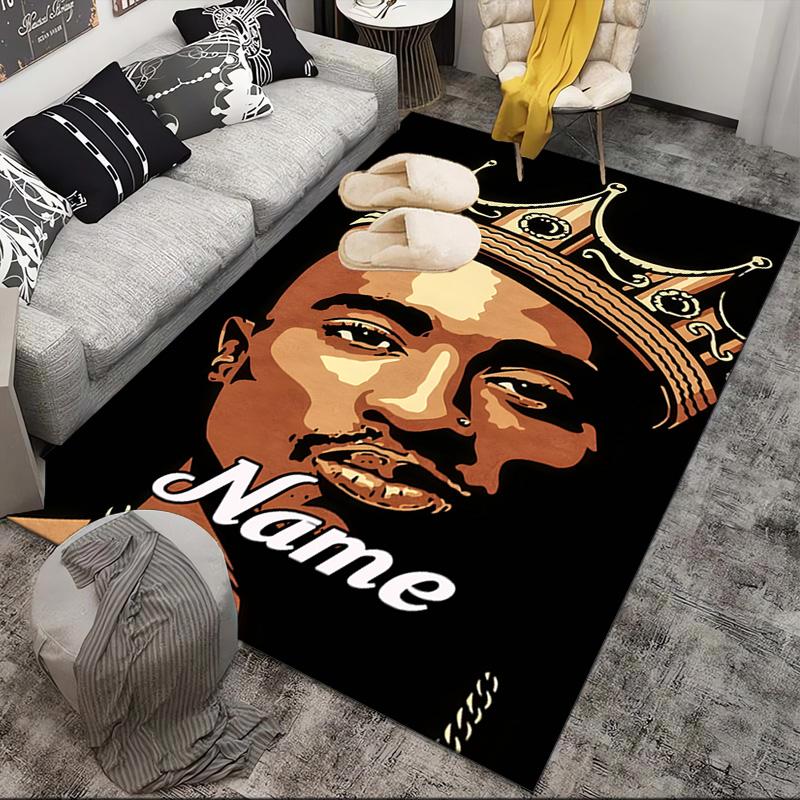 Tappeto Hip Hop Personalizzato con Nome, Tappeto da Gioco, Tappetino per Camera da Letto Soggiorno Ingresso, Idea Arredamento Casa Regalo per Natale Compleanno