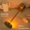 New Simple LED Rechargeable  Metal Table Lamp Three Colors Bedside Creative Ambient Light  Outdoor Decoration Night Light