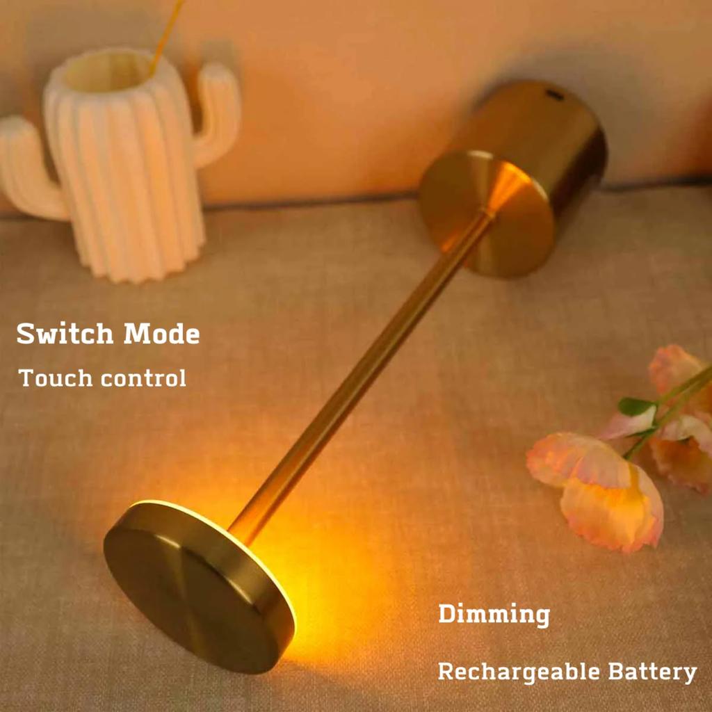 New Simple LED Rechargeable  Metal Table Lamp Three Colors Bedside Creative Ambient Light  Outdoor Decoration Night Light