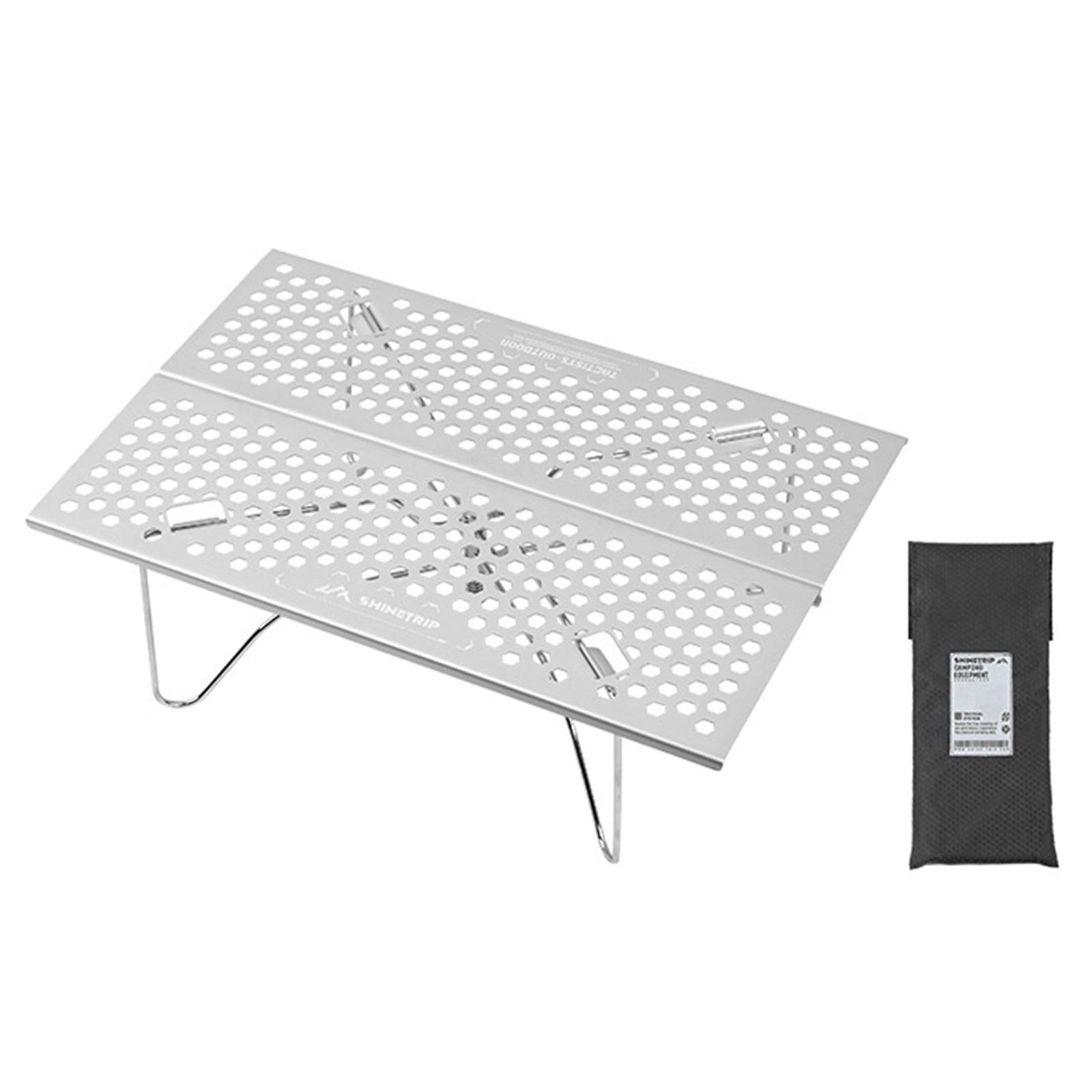 

Small Folding Table Portable 44lb Load Capacity Aluminum Folding Table Set Up in Seconds No Assembly for Hiking Camping & Beach срібний