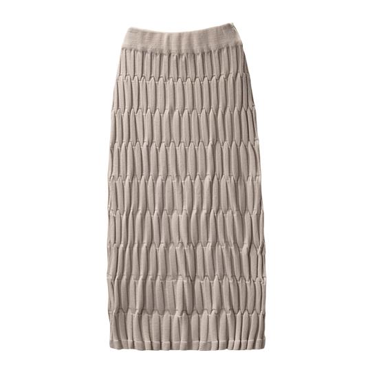 Women Midi Skirt High Waist Straight Leg Hip Wrapped Knitting Skirt Solid Color Autumn Skirt Versatile Daily Wear